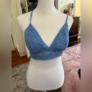 Blue lace bralette top #lingerie